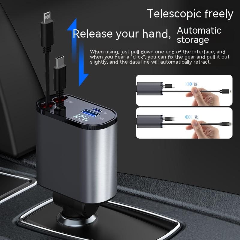 100W Super Fast Charging Car Cigarette Lighter USB And TYPE-C Adapter
