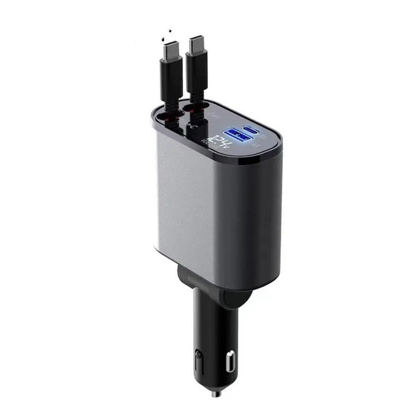 100W Super Fast Charging Car Cigarette Lighter USB And TYPE-C Adapter