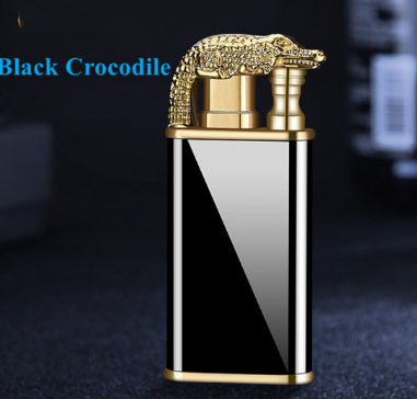Blue Flame Lighter Dolphin Dragon Tiger Double Fire Metal Windproof Lighter Inflatable Lighter