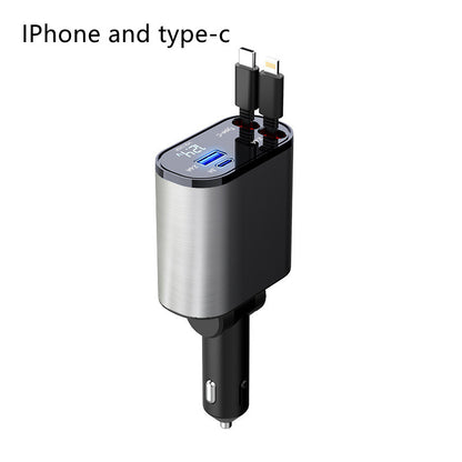 100W Super Fast Charging Car Cigarette Lighter USB And TYPE-C Adapter
