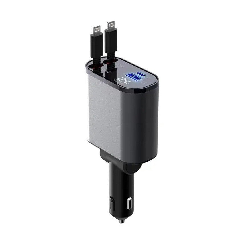 100W Super Fast Charging Car Cigarette Lighter USB And TYPE-C Adapter