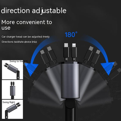 100W Super Fast Charging Car Cigarette Lighter USB And TYPE-C Adapter