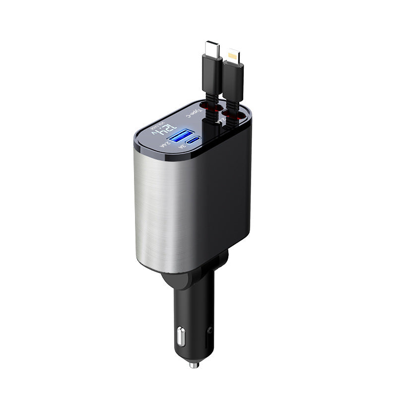 100W Super Fast Charging Car Cigarette Lighter USB And TYPE-C Adapter